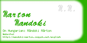 marton mandoki business card