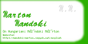 marton mandoki business card